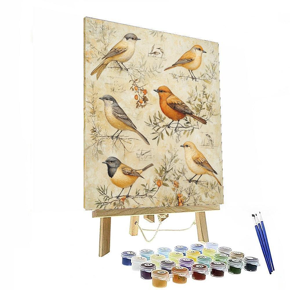 Leonardo Da Vinci Inspired Flight Of The Feathered  Numbered Painting Kits
