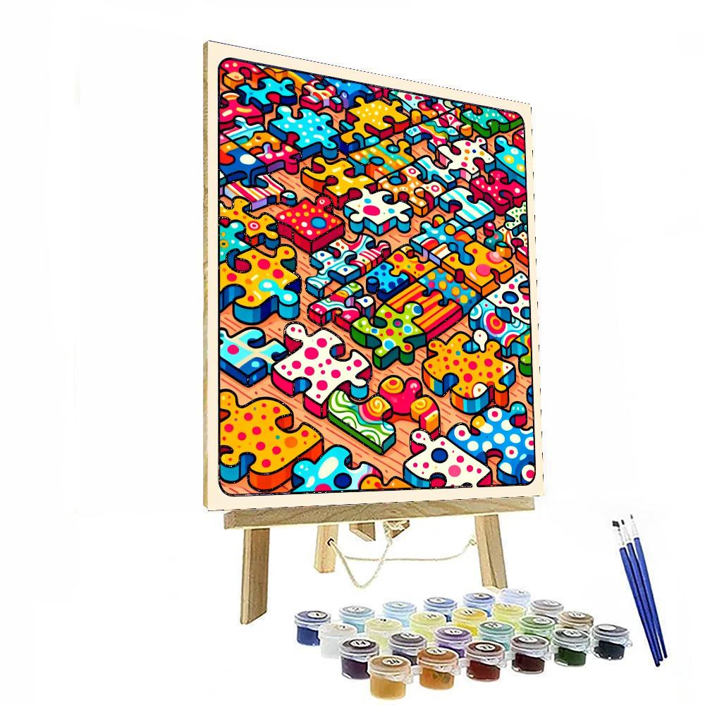 Jolly Jigsaw World Paint By Numbers Art