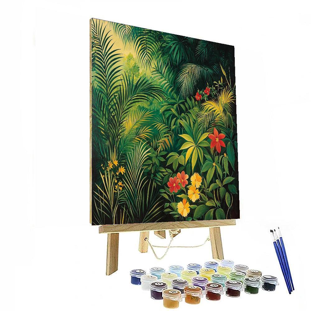 Henri Rousseau Inspired Botanical Dreamscape  Paint By Number