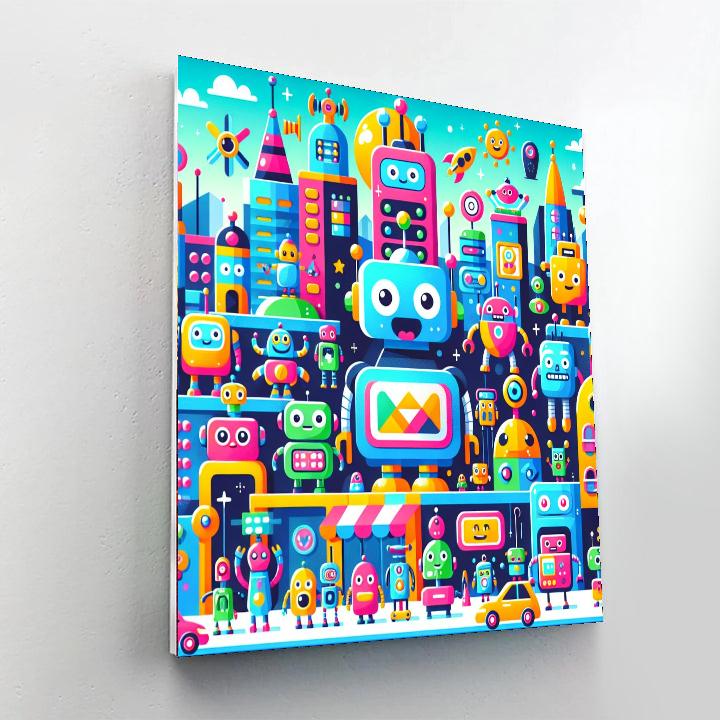 Joyful Robot Adventures Paint By Numbers