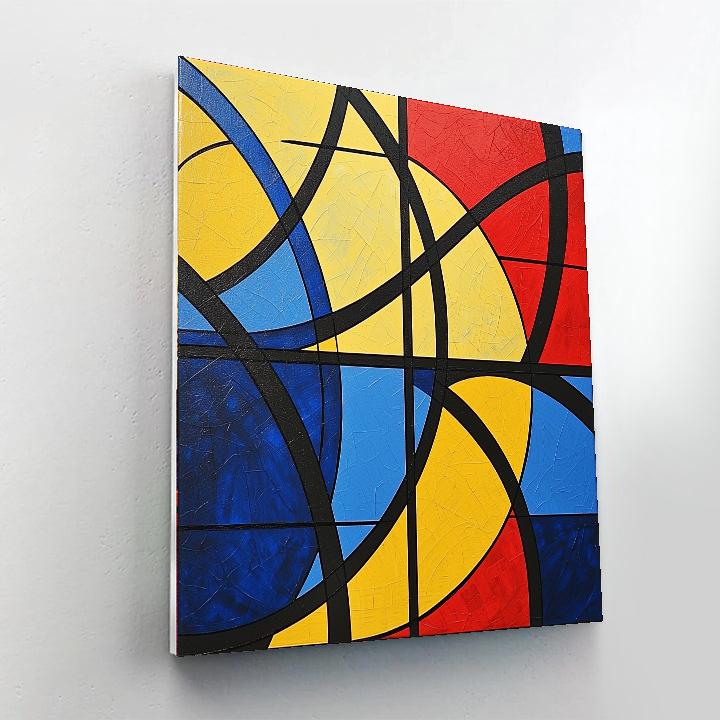 Piet Mondrian Inspired Dazzling Geometric Waves  Paint By Numbers Kits