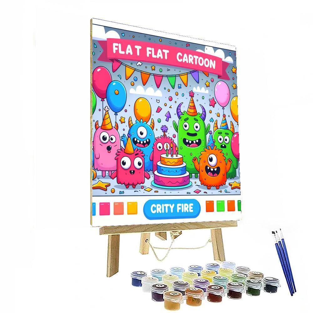 Funky Monster Mashup Painting Number Kit