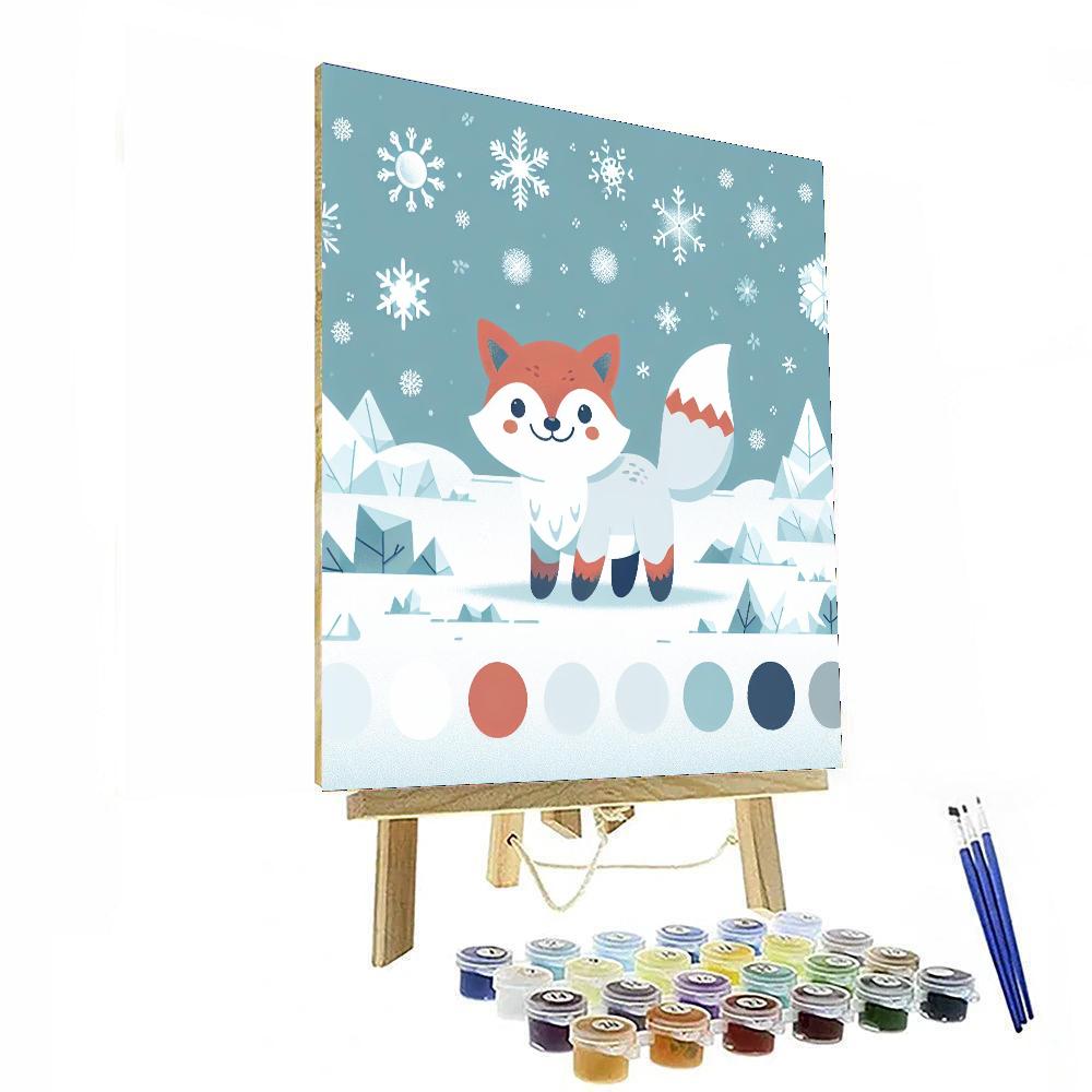 Arctic Fox Wonderland Painting Number Kit