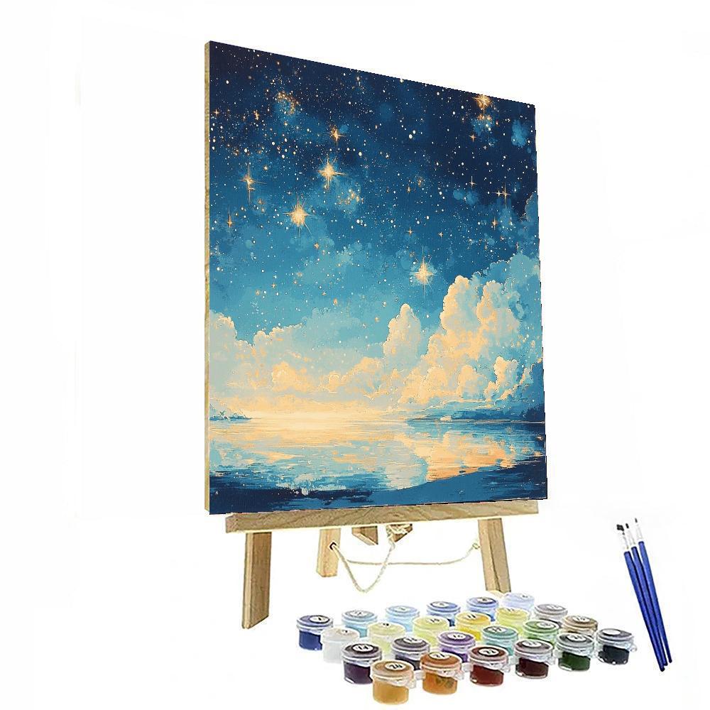 Zhao Mengfu Inspired Glimmers Of Celestial Light  Paint By Color