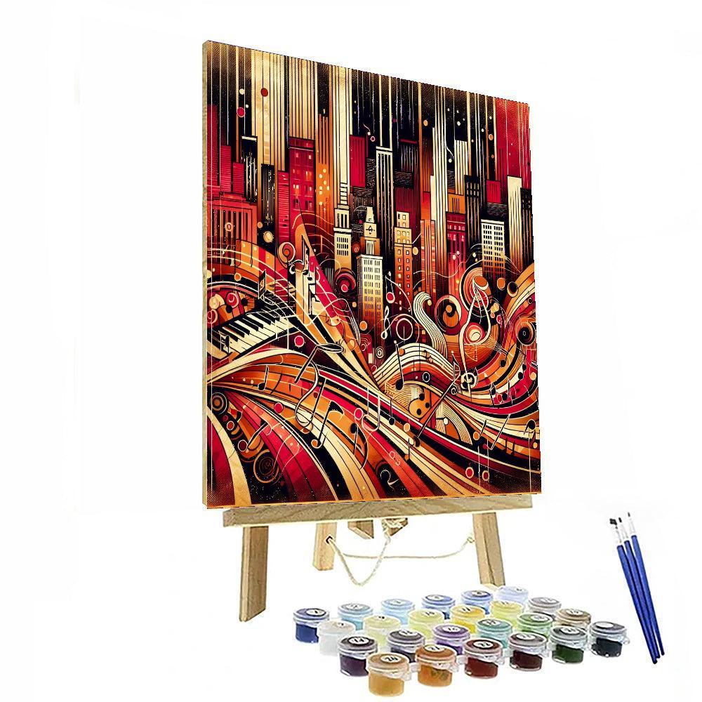 Retro City Jazz Groove Number Painting