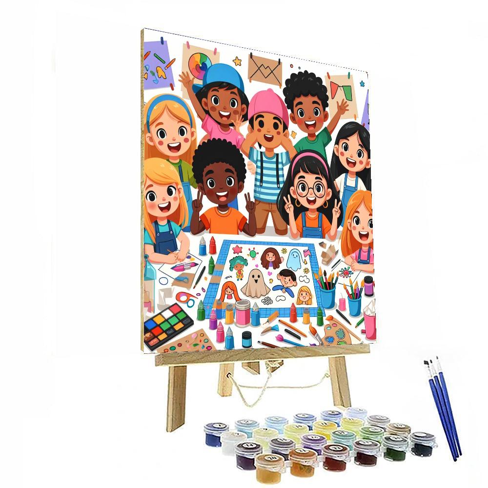 Cheerful Art And Craft Workshop Number Painting