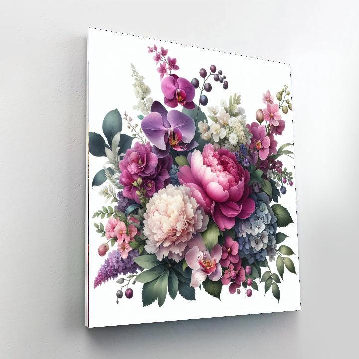 Elegant Floral Composition Number Painting