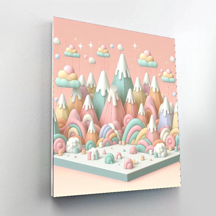 Magical Marshmallow Mountain Paint By Numbers Art