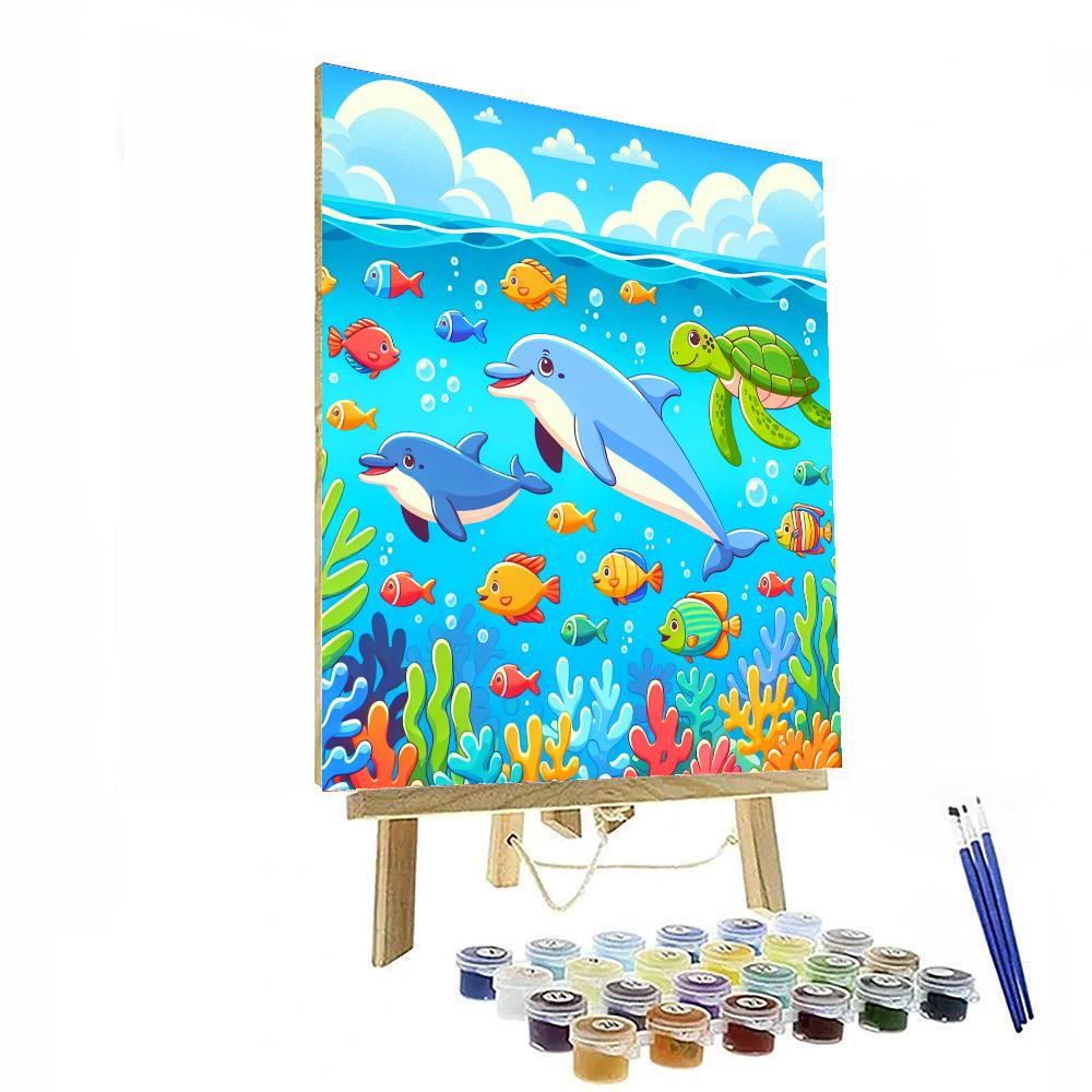 Happy Ocean Creatures Paint By Numbers Kits