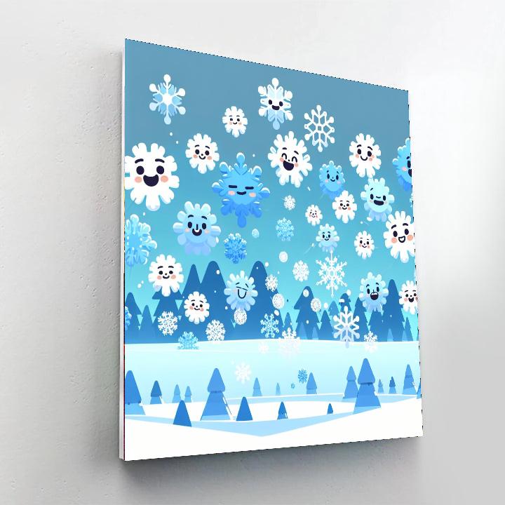 Dancing Snowflakes Painting By Numbers Kit