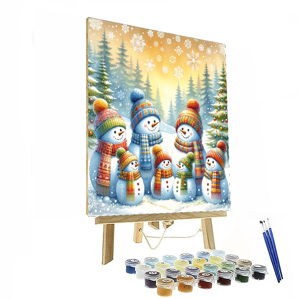 Cozy Snowman Family Paint By Numbers Kits