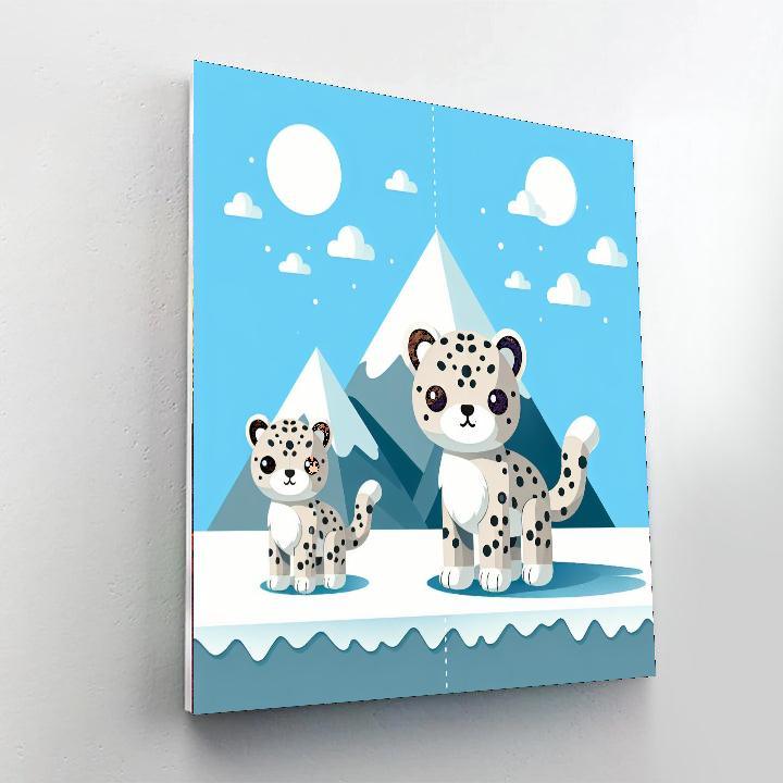 Sociable Snow Leopard Paint By Color