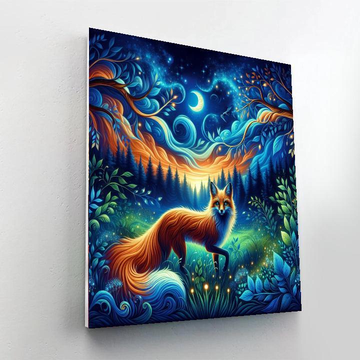 Fox's Enchanted Evening DIY Paint By Numbers