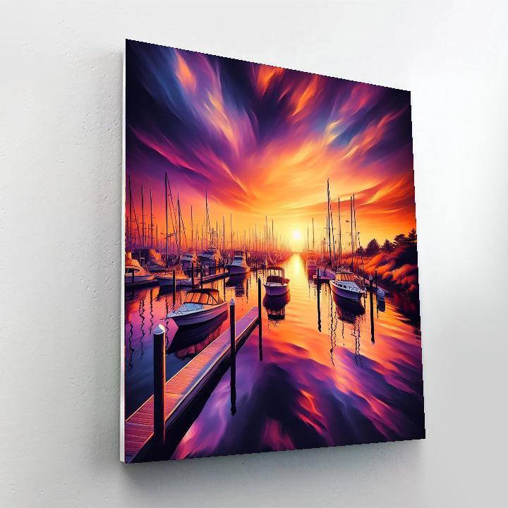 Sunset At The Marina Numbered Painting Kits