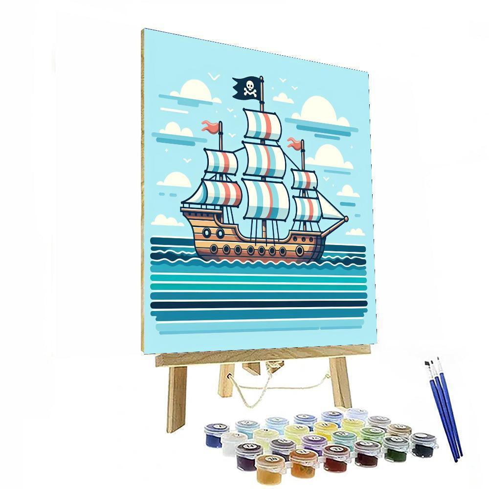 Sailing With The Brave Pirate Painting Number Kit