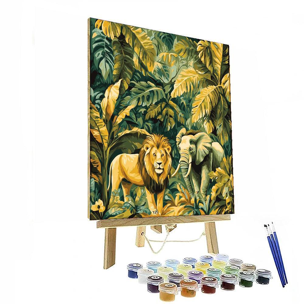 Rousseau Inspired Exotic Safari  Number Painting