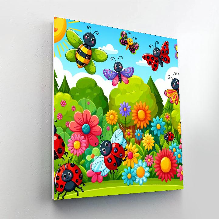 Charming Bug Bonanza Paint By Numbers Art