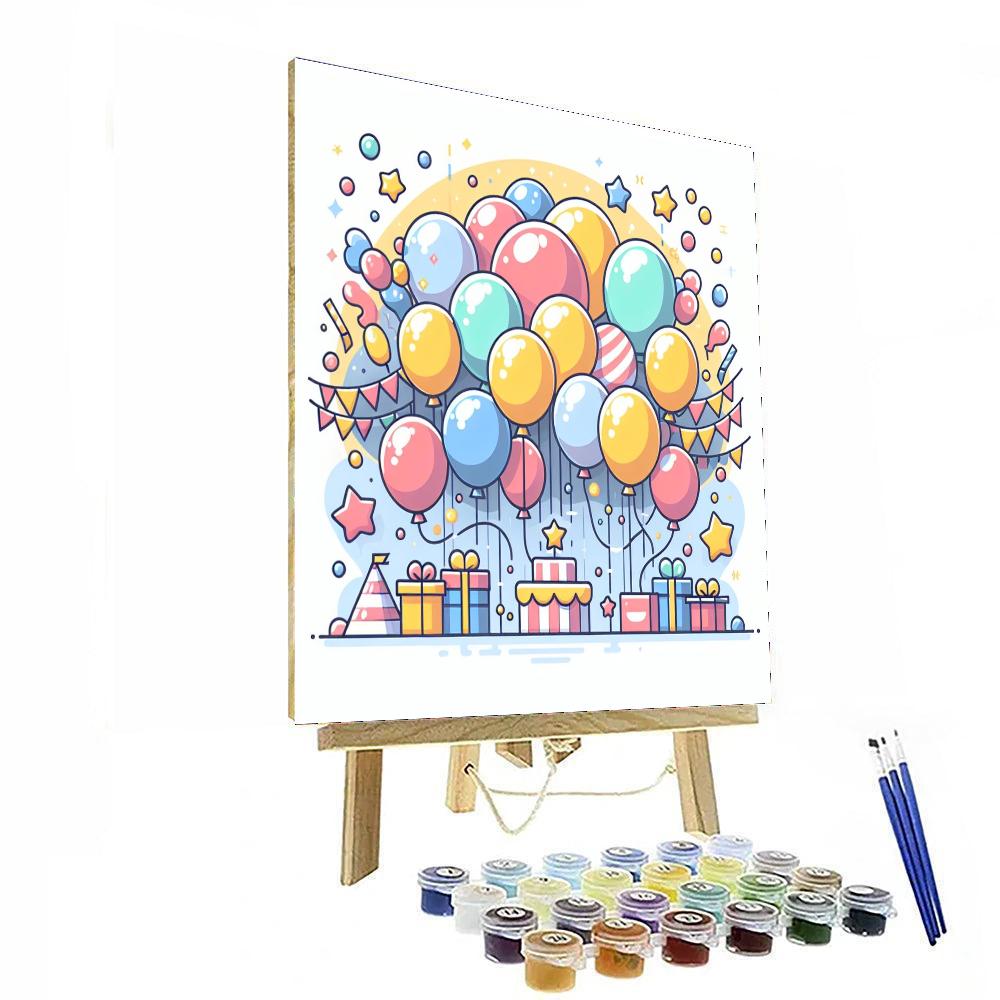 Bouncy Balloon Bash Number Painting