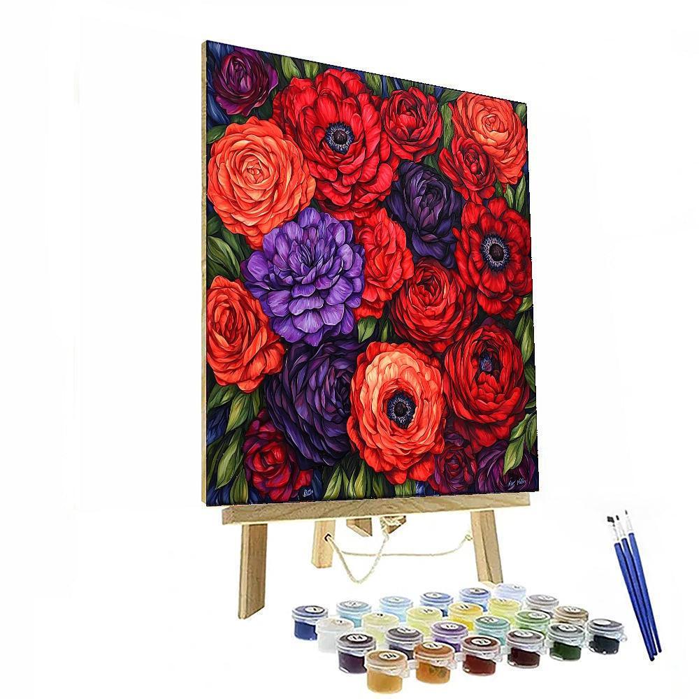 Frida Kahlo Inspired Petals Of Passion  Paint By Number