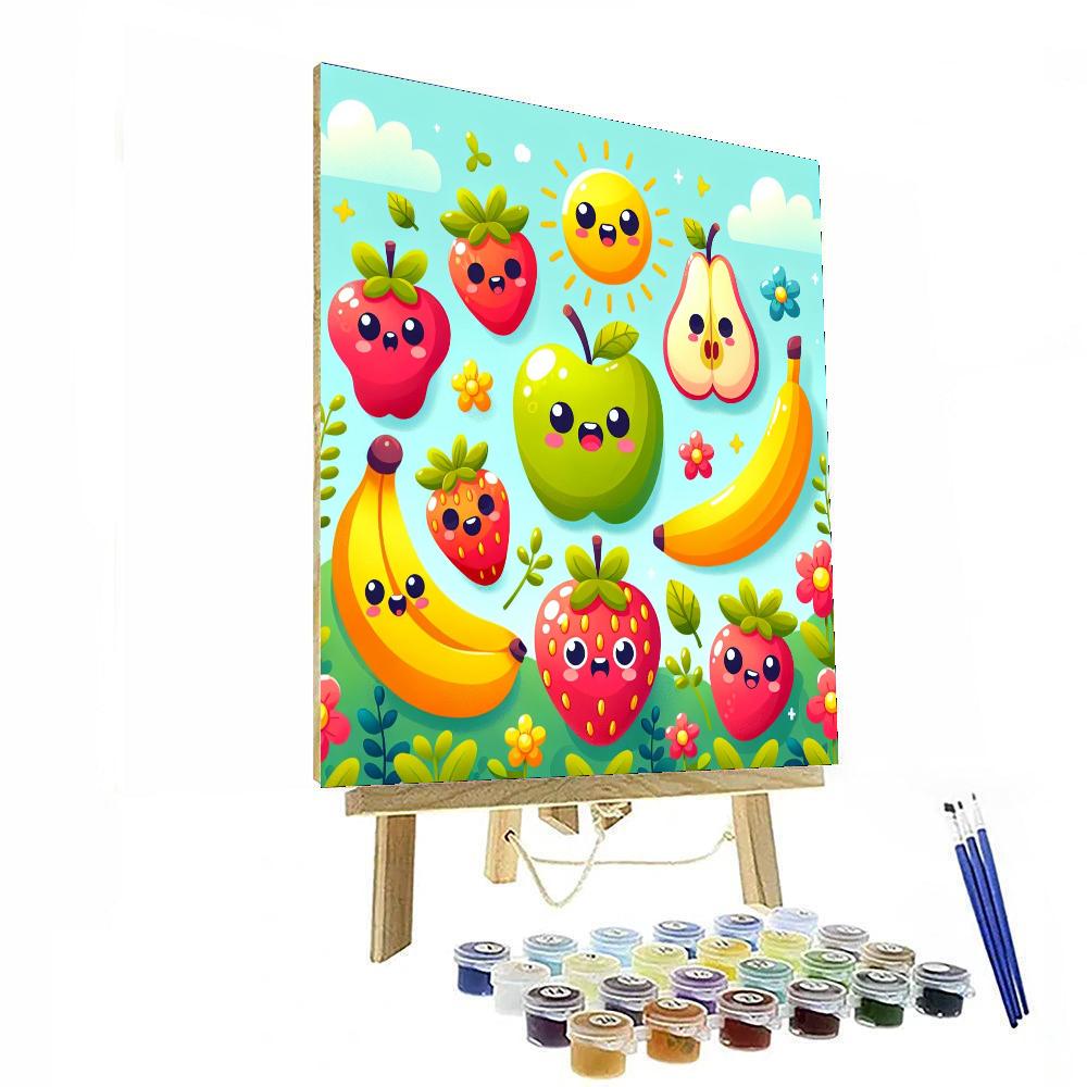 Adventures With Funny Fruits Paint By Numbers Art
