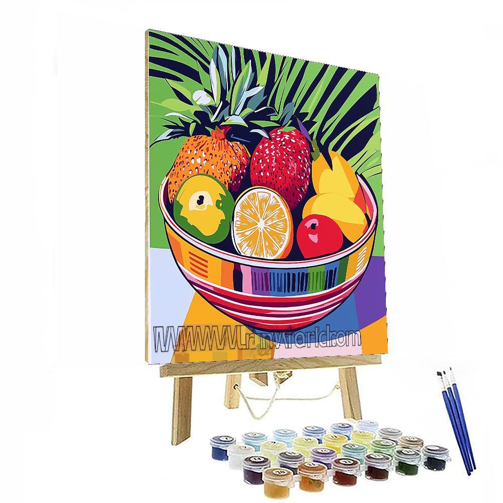 Warhol Inspired Retro Fruit Bowl  Number Painting