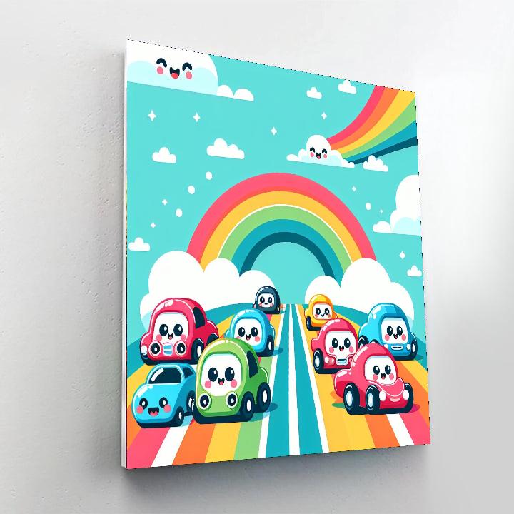 Rainbow Road Race Numbered Painting Kits