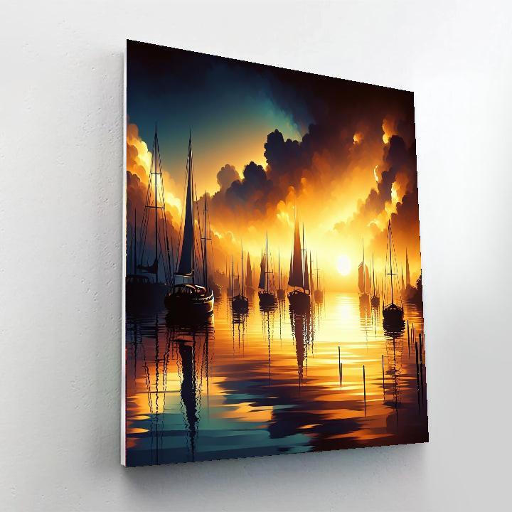 Glimmering Sunset Harbor Paint By Numbers Kits