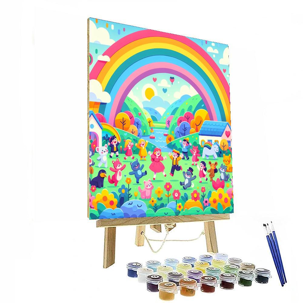 Bright Rainbow Parade Numbered Painting Kits