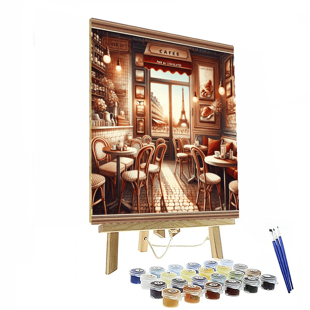 Quaint French Bistro Delight Painting By Numbers Kit