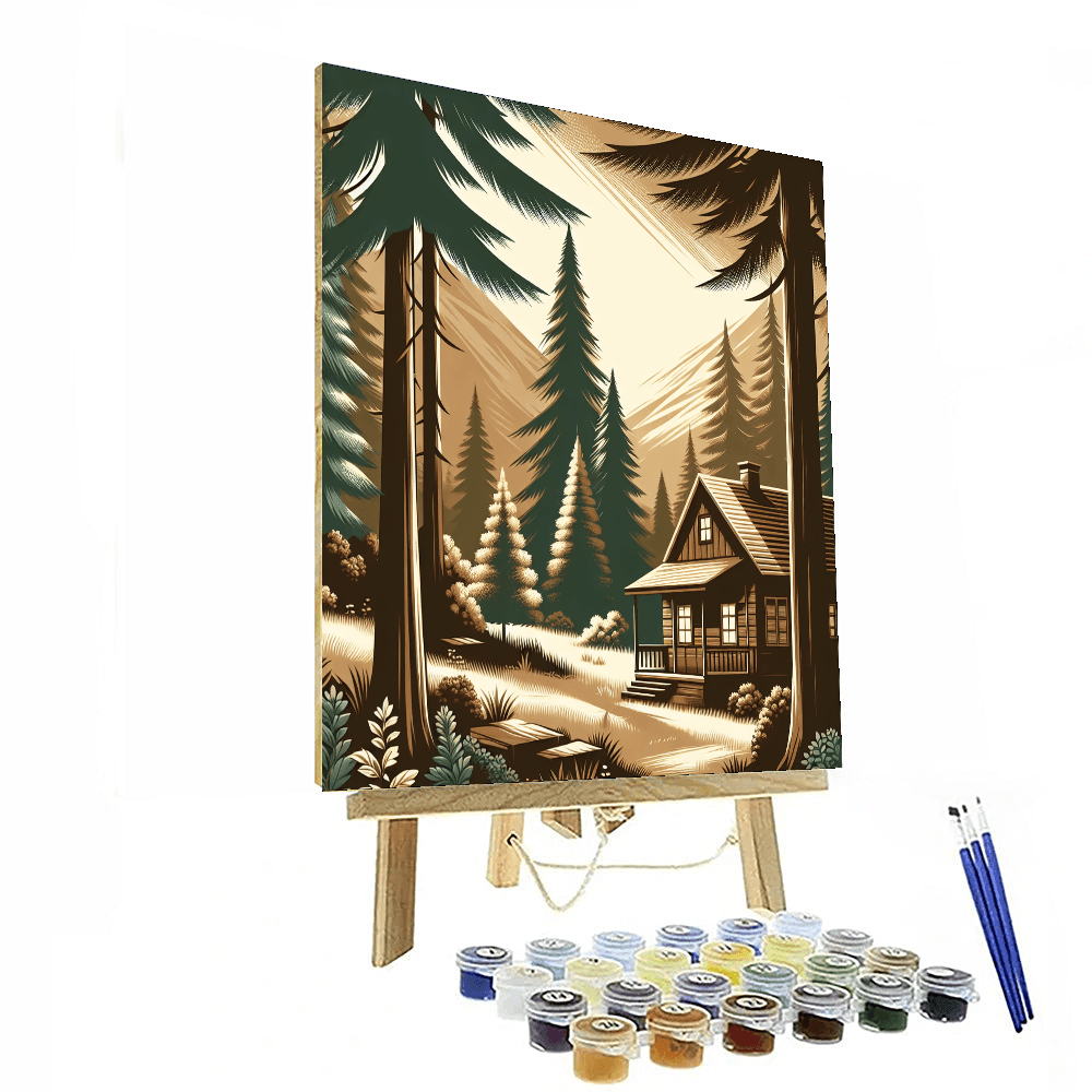 Charming Forest Cabin Paint By Numbers Art