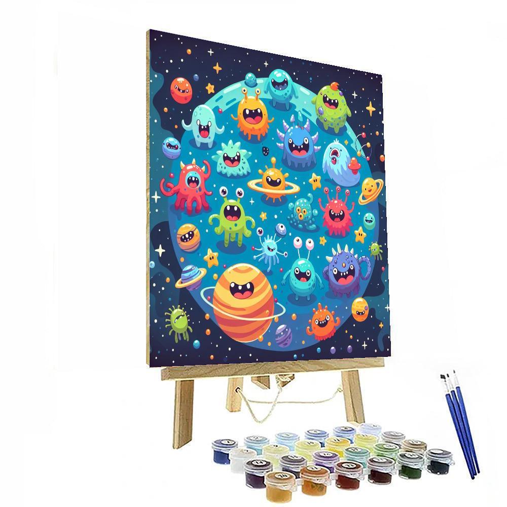 Kooky Monsters In Space Paint By Numbers Kits