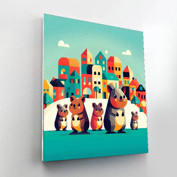 Quaint Quokka Town Painting By Numbers Kit