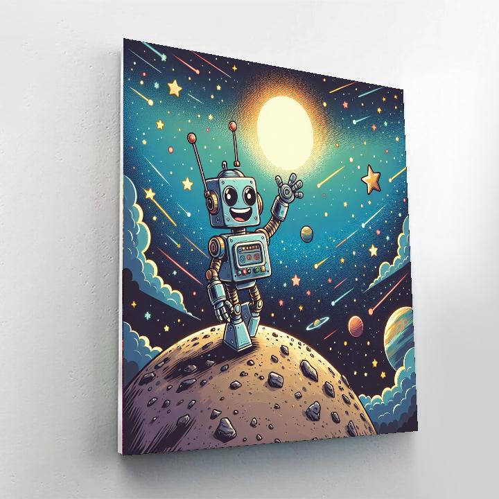 Robot And Space Explorer Painting Number Kit