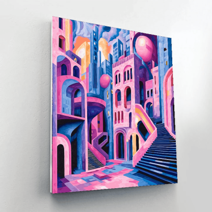 Escher Inspired Surreal Cityscape Dream Paint By Numbers Kits