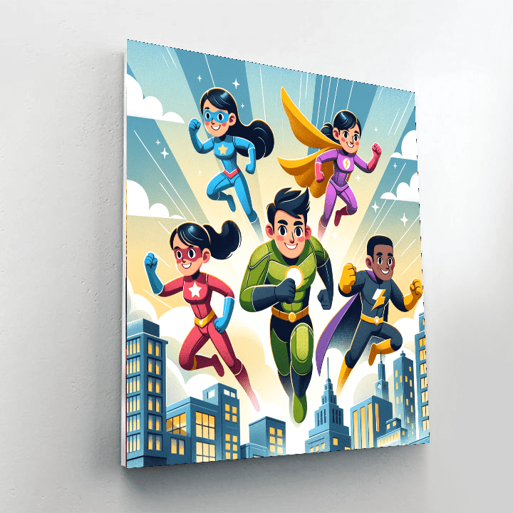 Pint-sized Superheroes DIY Paint By Numbers