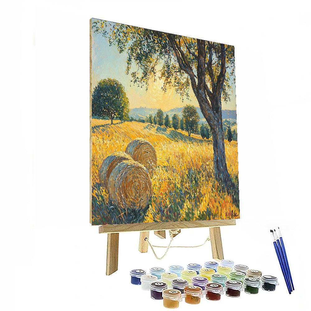 Camille Pissarro Inspired Sun-Kissed Meadow Daze  Number Painting