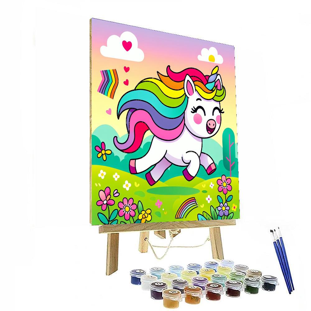 Charming Unicorn Meadow Number Painting