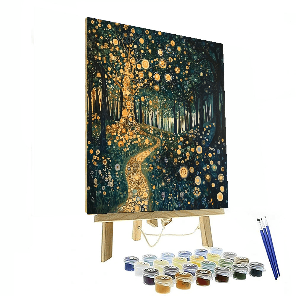 Gustav Klimt Inspired Mystical Woodland Realm  Paint By Numbers Art