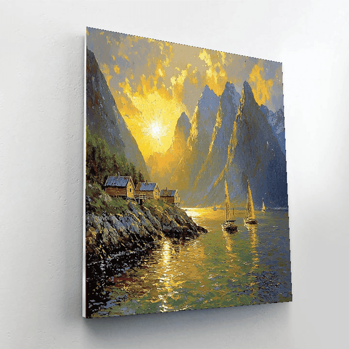 Lofoten Islands' Midnight Sun Paint By Numbers Kits
