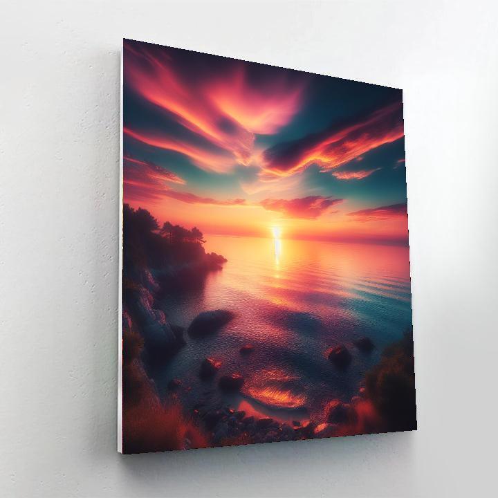 Beautiful Ocean Sunrise Painting Number Kit