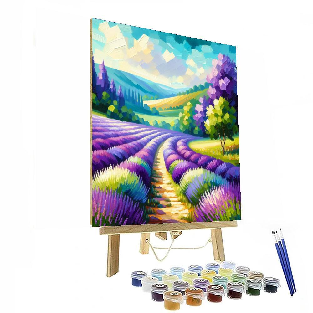 Sunny Lavender Lane Paint By Numbers Art