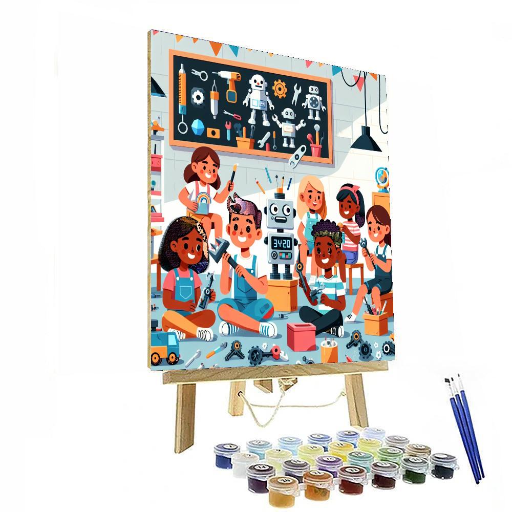 Robot Building Workshop Number Painting