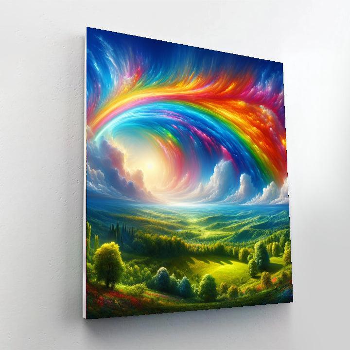 Radiant Rainbow Horizon Painting Number Kit