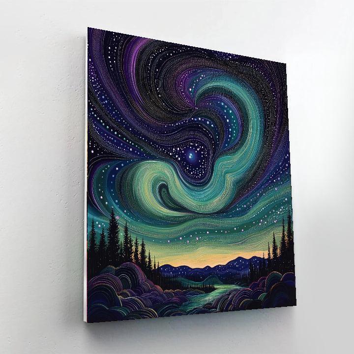 Georges Seurat Inspired Ethereal Aurora Abstraction  Paint By Color