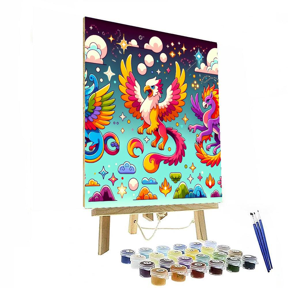Colorful Fantasy Animals Painting Number Kit