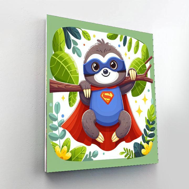 Superhero Sloth Paint By Numbers Art