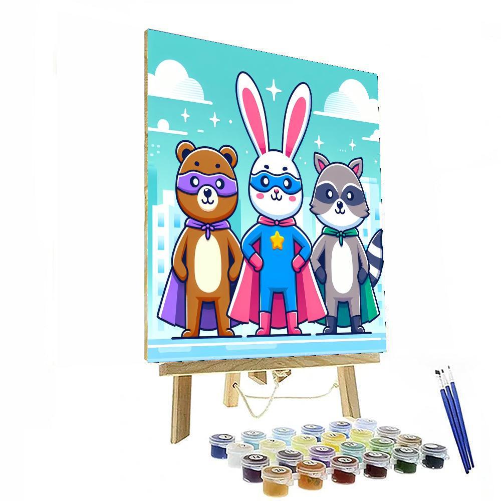 Animal Superhero League Paint By Color