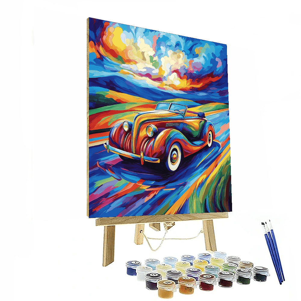 Tamara De Lempicka Inspired Vintage Car Cruise  Paint By Numbers Art