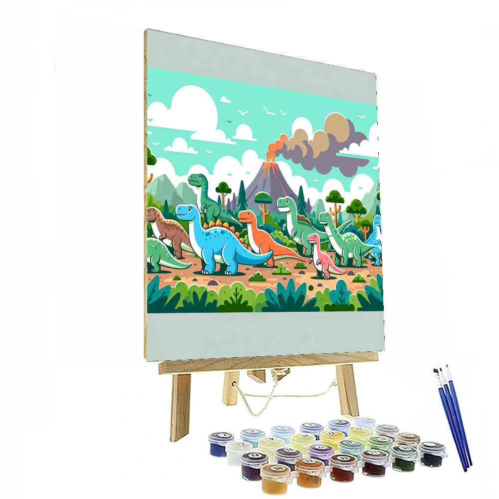 Ancient Dino World Number Painting