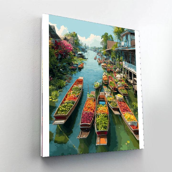 The Floating Markets Of Damnoen Saduak DIY Paint By Numbers